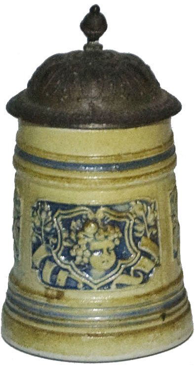 Mini 2-1/2" Stoneware Relief Stein w Child's Face (1 of 1)