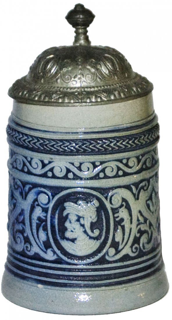 Knight & Floral  1/10 L Stoneware Stein (1 of 1)