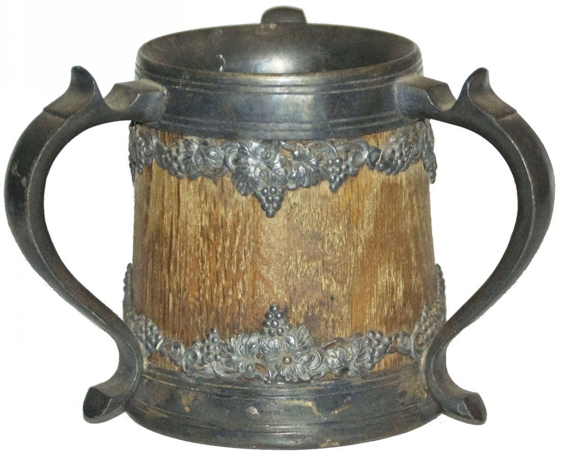 St Louis Silver Co Wood & Silver Plate Stein (1 of 1)
