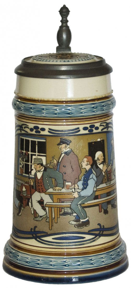 Detailed Bowling Scene Mettlach Stein (1 of 1)