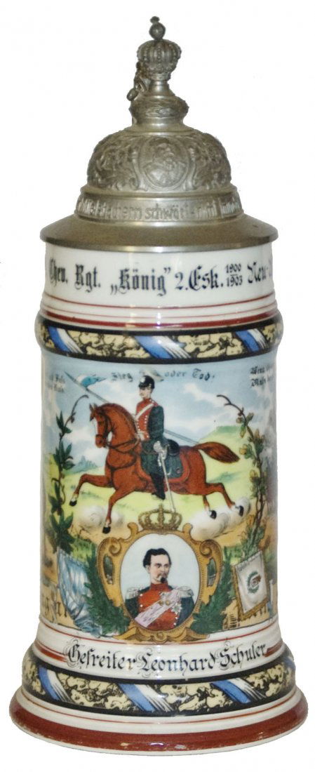 4 Chev Konig 2 Esk Regimental Stein Crown Finial (1 of 3)