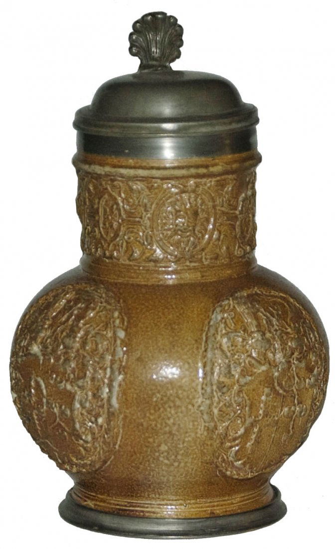 Raeren Stoneware c 1590 Heraldic Shield Medallions (1 of 1)