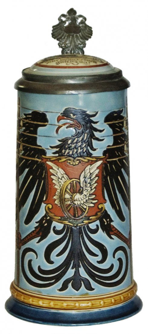 Occupational Telegrapher Etched Mettlach Stein (1 of 4)