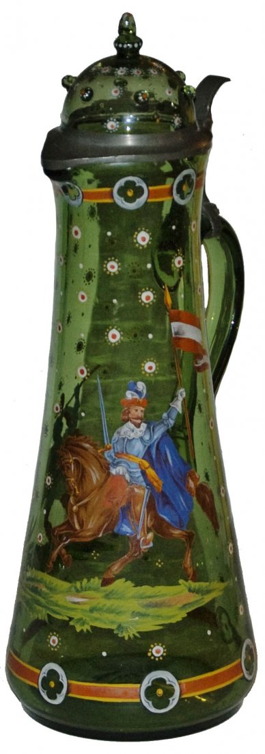 3L Enameled Cavalier on Horseback & Knight Stein (1 of 1)
