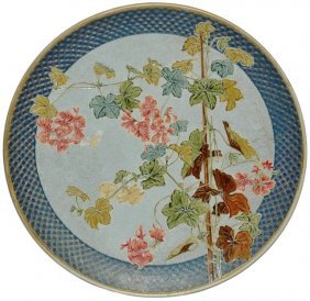 Floral Mosaic Mettlach 17" Plaque (1 of 1)