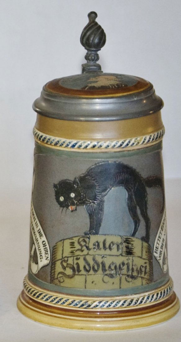 Black Cat Mettlach Stein (1 of 1)