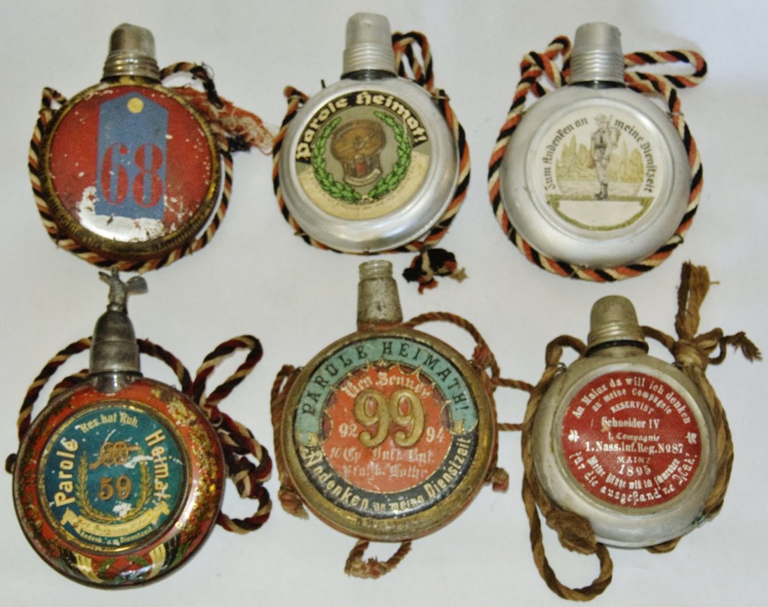 Lot of 6 Regimental Flasks (1 of 1)