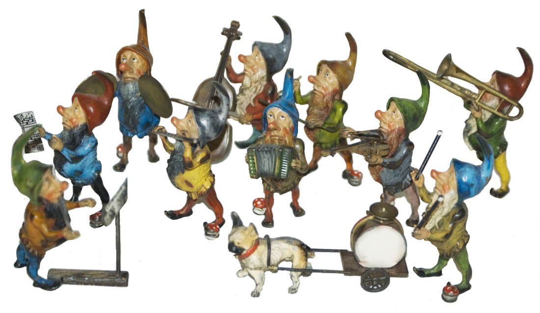 Set of 10 Vienna Bronze Dwarf Musicians (1 of 2)