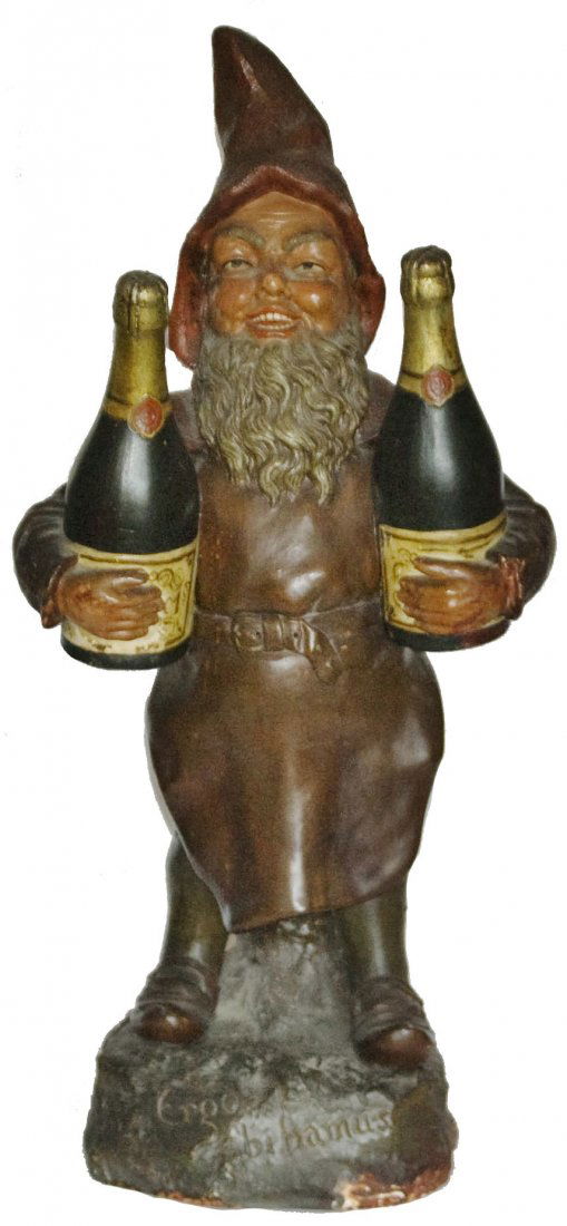 25" Terracotta Dwarf Holds Champagne Jon Maresch (1 of 1)