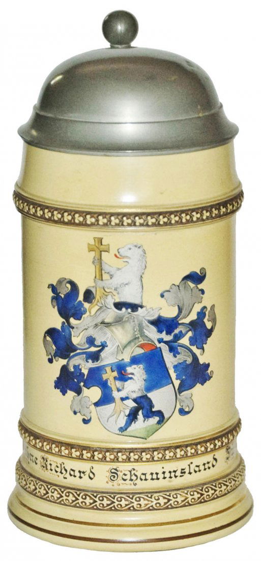 Student Shield Mettlach Stein w Inscription (1 of 1)