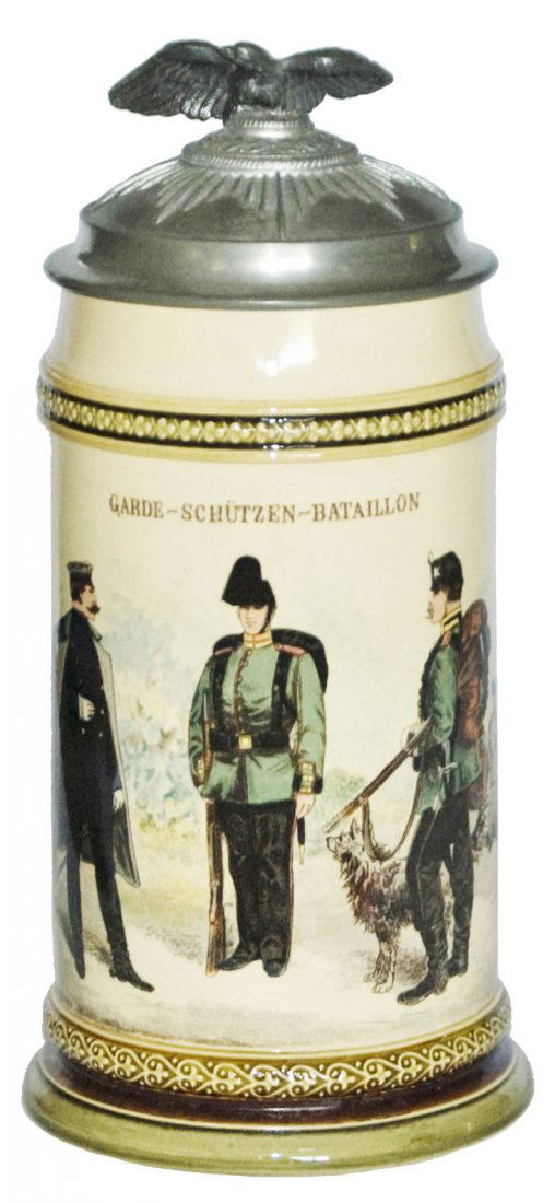 Garde Schutzen Regimental Mettlach Stein Star Lid (1 of 1)