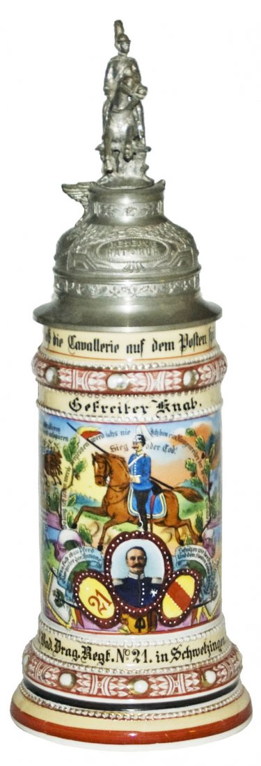 Dragoon No 21 Regimental Stein Large Horse Finial (1 of 3)