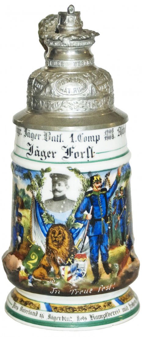 Jager Regimental Stein Helmet Finial St Hubertus (1 of 3)
