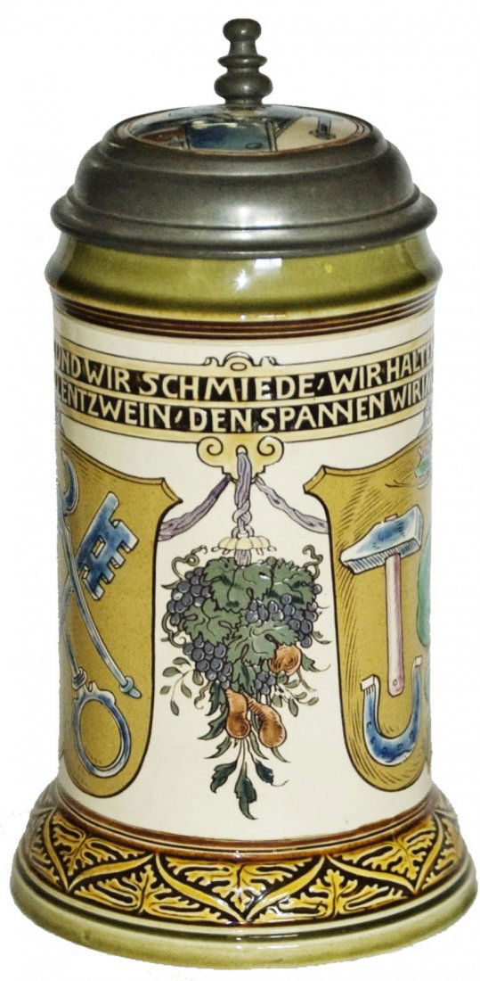 Blacksmith Occupational Mettlach stein w Inlay (1 of 1)