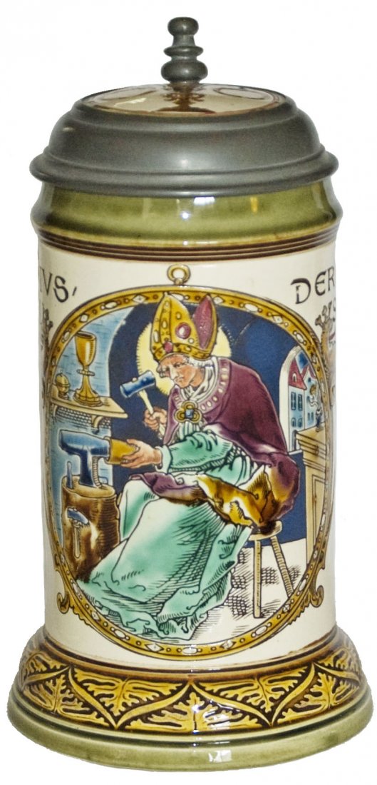 Goldsmith Occupational Mettlach Stein w Inlay (1 of 1)