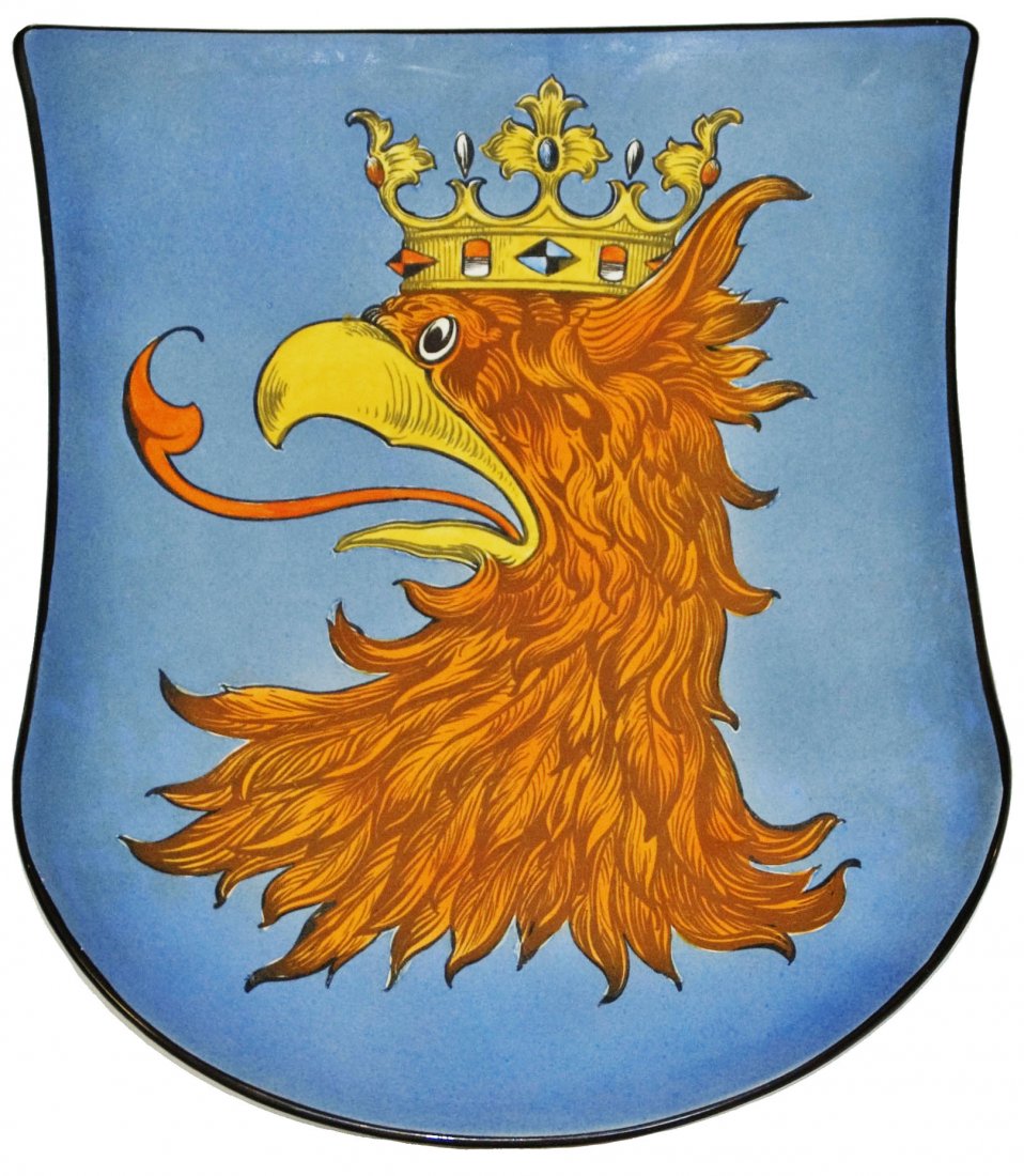 Rare Stettin Poland Mettlach Shield Plaque (1 of 1)