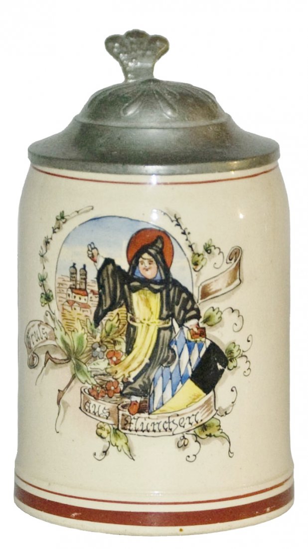 Merkelbach & Wick Munich Child 1/8 L Stein: Pottery Merkelbach & Wick POG 1/8L. Munich Child. Mint.
