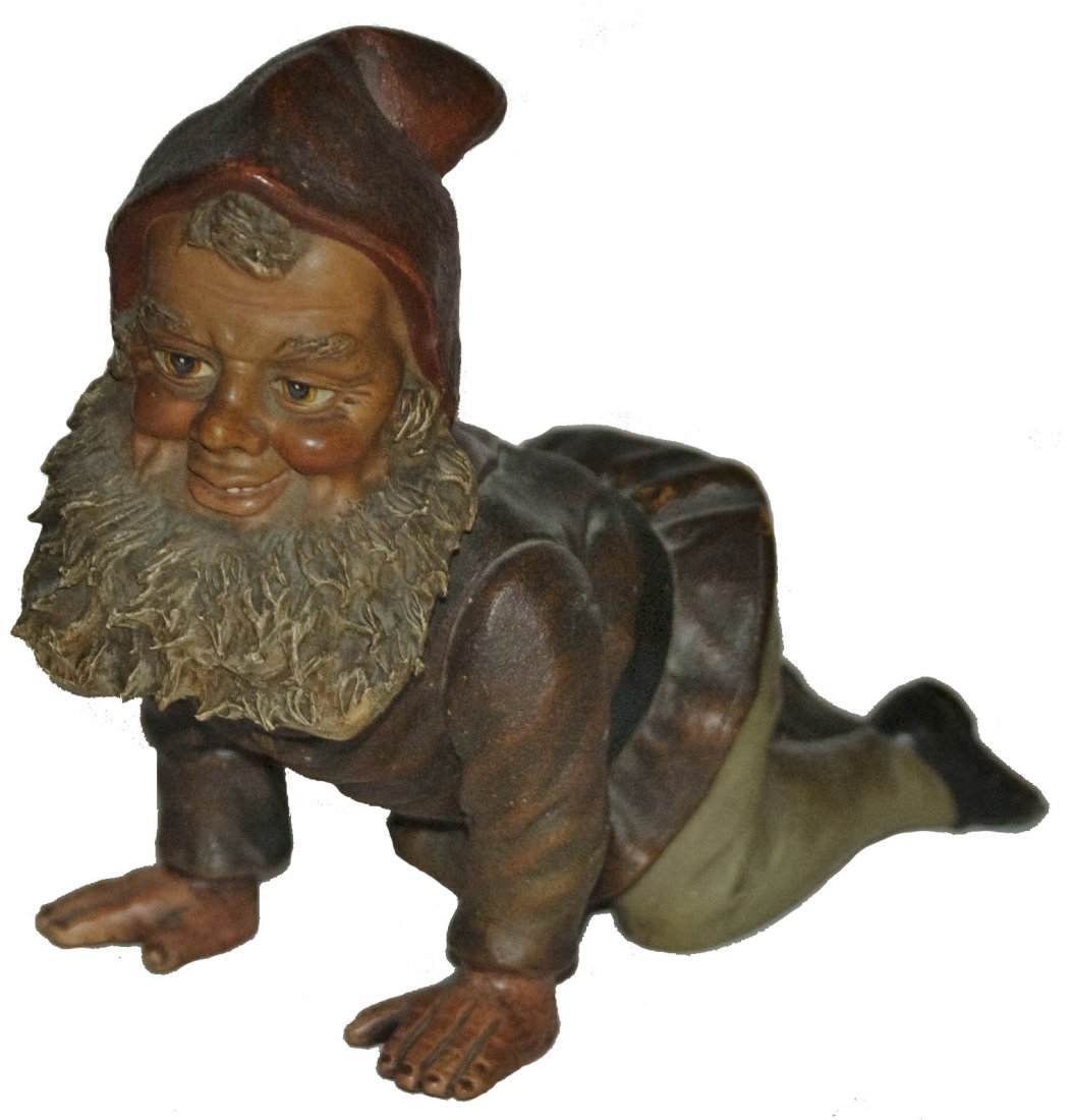 Jon Maresch Terracotta Crawling Dwarf Figure 10": Jon Maresch Terracotta 10" by 7 1/2" Figure. Dwarf crawling.