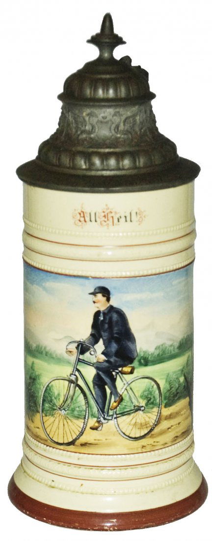 Man Rides an Early Bicycle Stein (1 of 1)