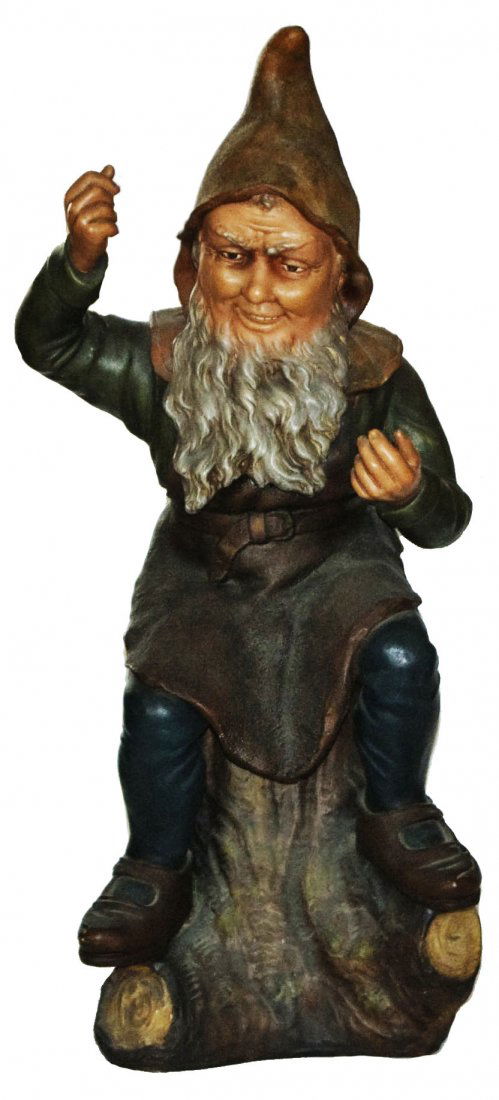Dwarf w Apron Jon Maresch Terra Cotta 27" Figure (1 of 1)