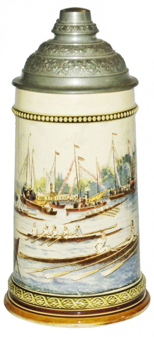 Boat Racing Skulling Mettlach Sports Stein (1 of 1)