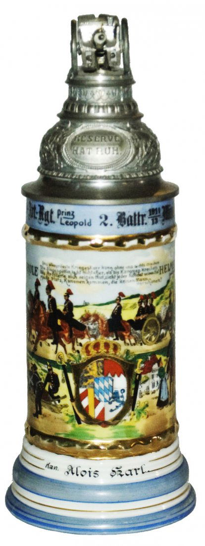 Kgl b. 3 Feld Art 2 Battr Munchen Regimental Stein (1 of 3)