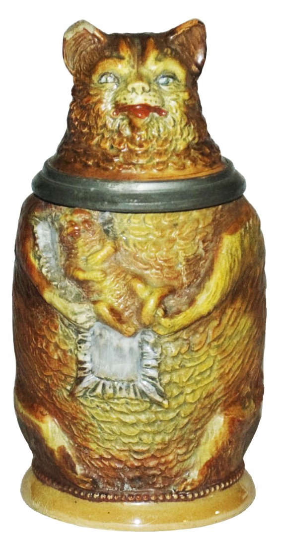 Diesinger Mother Cat Holds Kitten Character Stein (1 of 1)