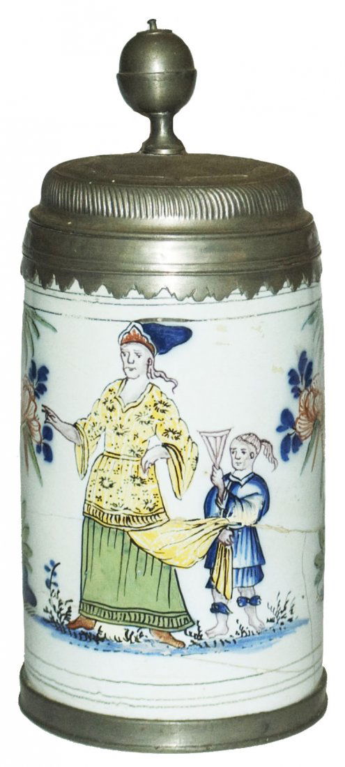 Oriental Scene  Erfurt Faience Stein Circa 1770 (1 of 1)