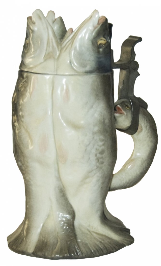 Herring Fish Schierholz Porcelain Character Stein (1 of 1)