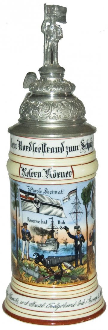 Insel Helgoland Military  Stein w Ship Flag Cannon (1 of 3)