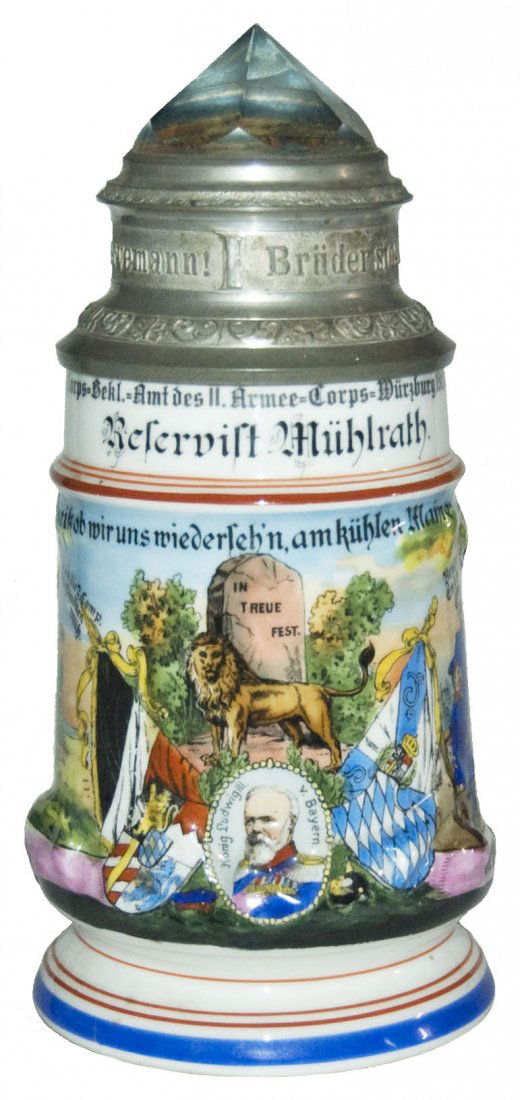 Armee Corps Wurzburg Prism Lid Regimental Stein (1 of 3)
