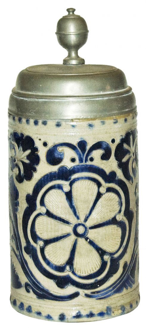 1769 Floral Scratch Westerwald Faience Stein (1 of 1)