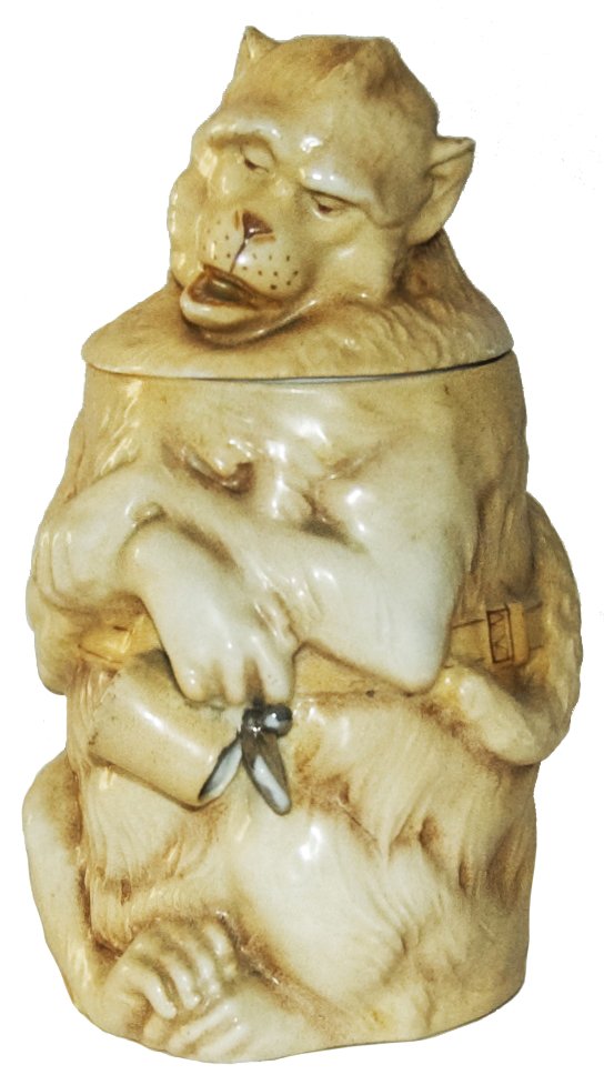 Schierholz Drunken Monkey Character Tobacco Jar (1 of 1)