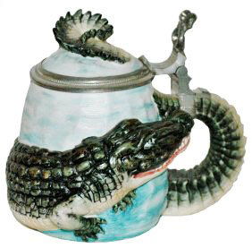 Wrapped Alligator Bohne Porcelain Character Stein (1 of 1)