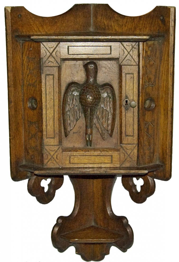 Carved Eagle Wood Corner Shelf (1 of 1)