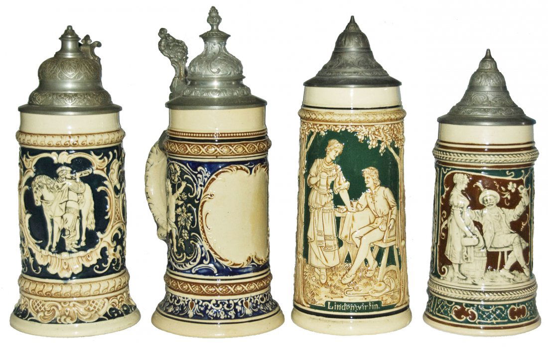 Lot of 4 Pottery Steins all Mint (1 of 1)