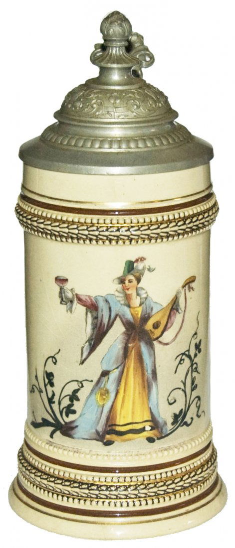 Woman w Mandolin 1/4L Stein (1 of 1)