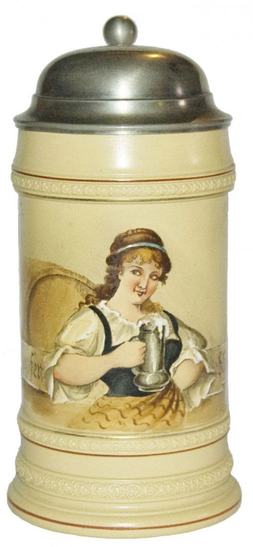 Barmaid Mettlach Stein (1 of 1)