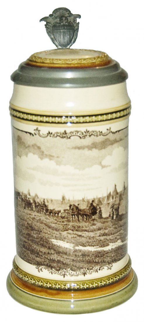 Rare Version Newport Scene Mettlach Stein (1 of 2)