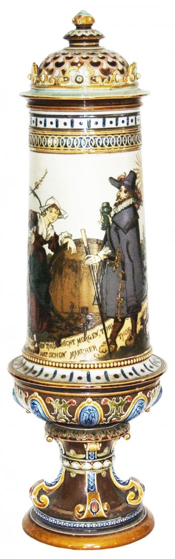 Cavalier & Maiden Schlitt Mettlach 19 1/2" Pokal (1 of 1)