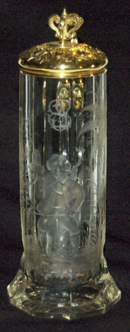 Cavalier & European Playing Cards Silver Lid Stein (1 of 1)