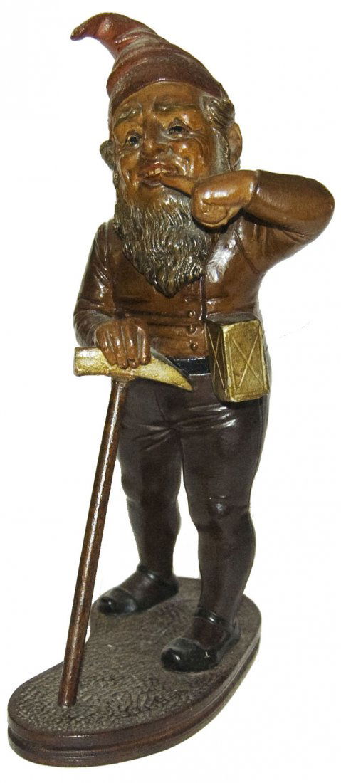 Terracotta Miner Dwarf Figure w Pick & Lantern (1 of 1)