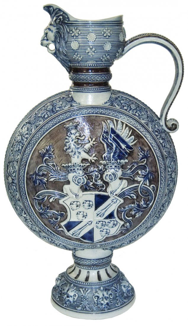 Detailed Heraldic Shield Stoneware 24" Ewer (1 of 1)