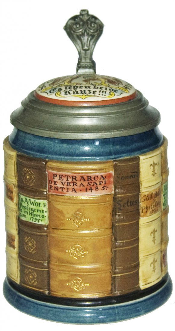 Science Mettlach Book Stein w Inlay Lid (1 of 2)