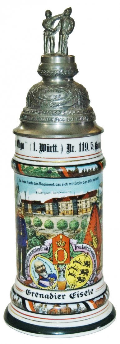 Gren Regt Nr 119 Stein Screw Off Finial Prism Lid (1 of 3)