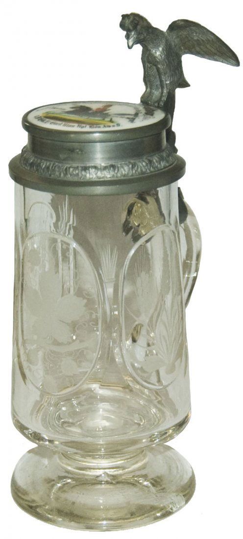 Regimental Lid Esk 2 Guard Ulan Glass Stein (1 of 3)