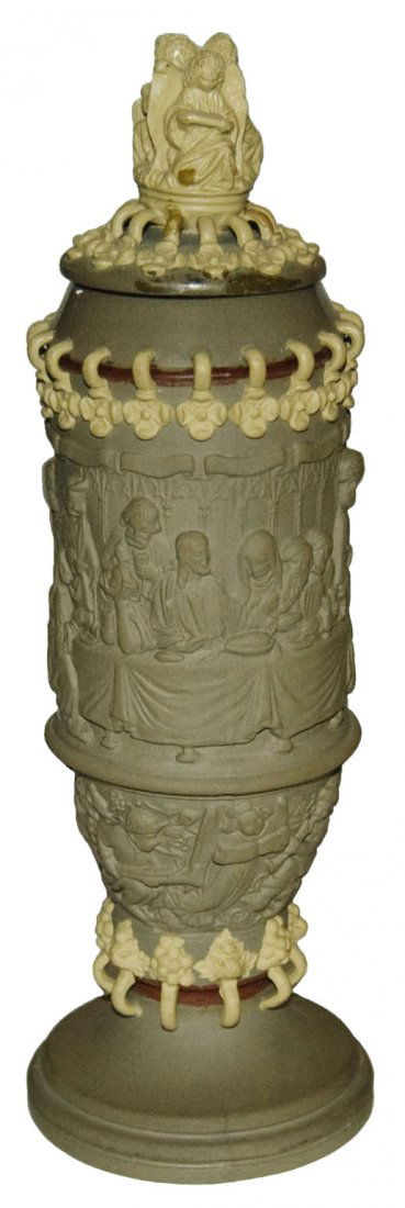 Unusual Last Supper Relief Pokal w Angels Finial (1 of 1)