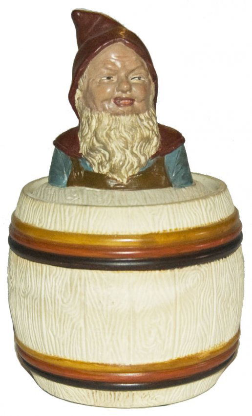 Jon Maresh Terracotta Dwarf Lid Barrel Tobacco Jar (1 of 1)