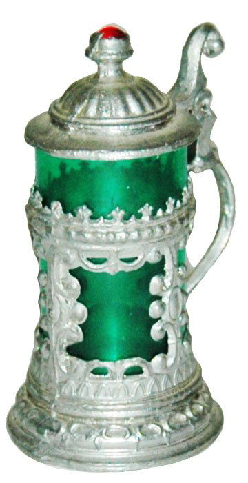 Green Body Pewter Overlay 2" Mini Stein (1 of 1)