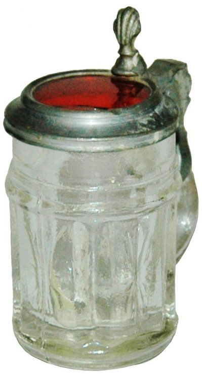 Pressed Glass Mini Stein w Glass Inlay (1 of 1)